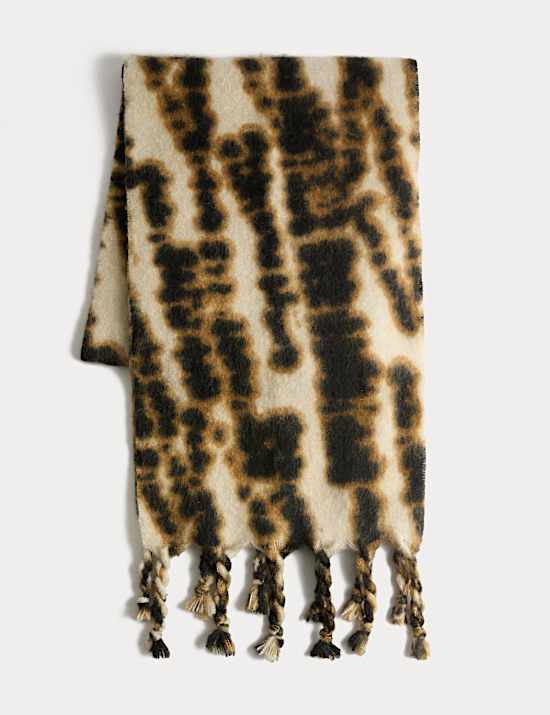 Bufanda cepillada estampada
