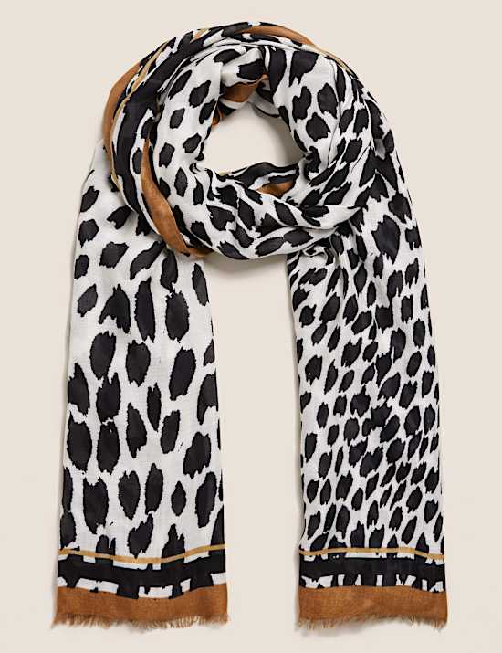 Animal Print Scarf with Modal