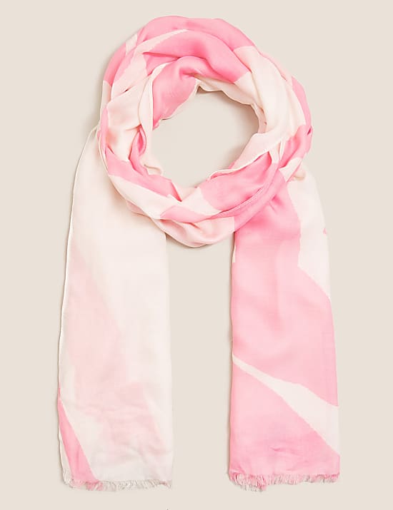 Woven Printed Scarf with Modal