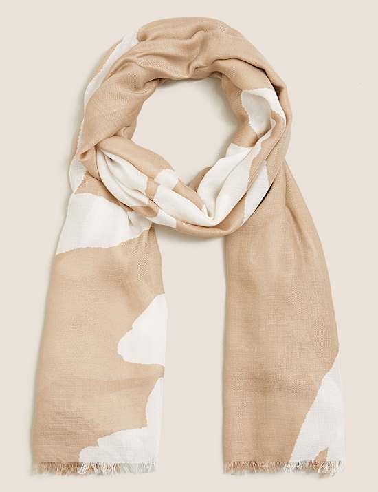 Woven Printed Scarf with Modal