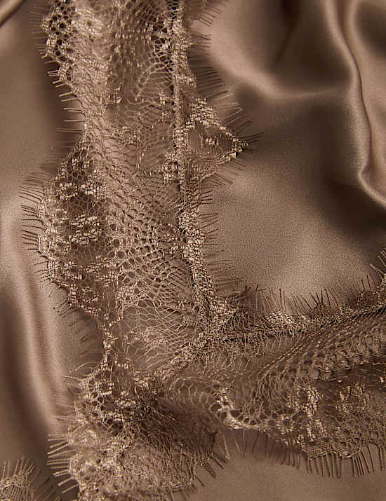 Satin Lace Detail Scarf
