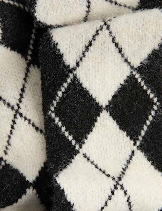 &Eacute;charpe fine &agrave; motif &eacute;cossais avec laine