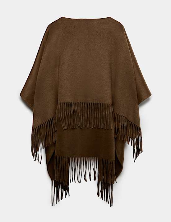 Double Faced Fringed Poncho