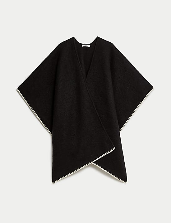 Poncho peign&eacute; &agrave; motif surfil&eacute;