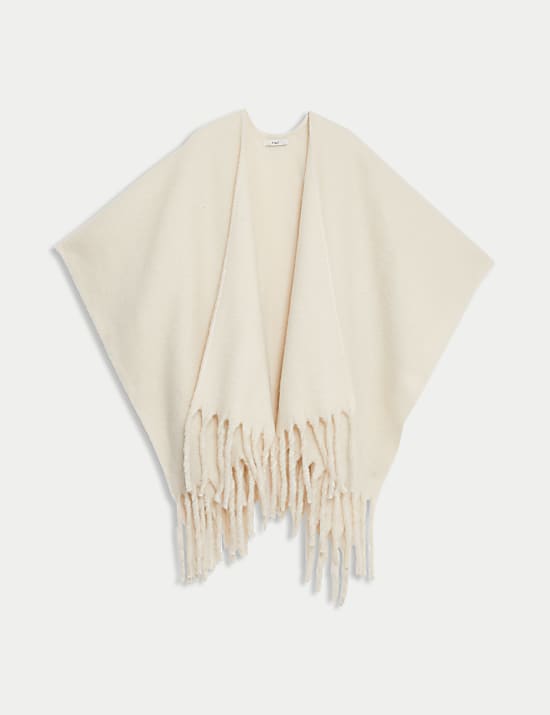 Brushed Fringed Poncho