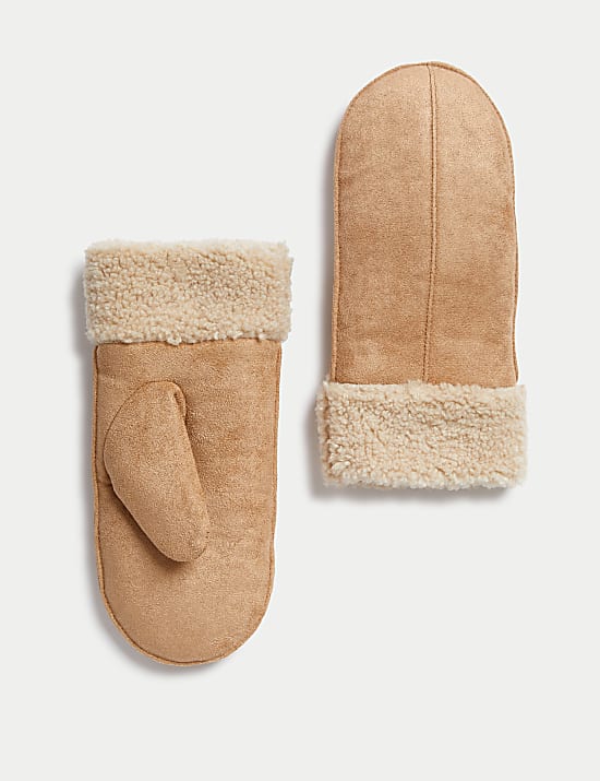 Faux Suede Mittens