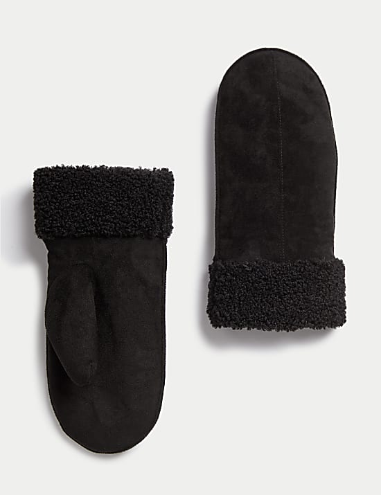 Faux Suede Mittens