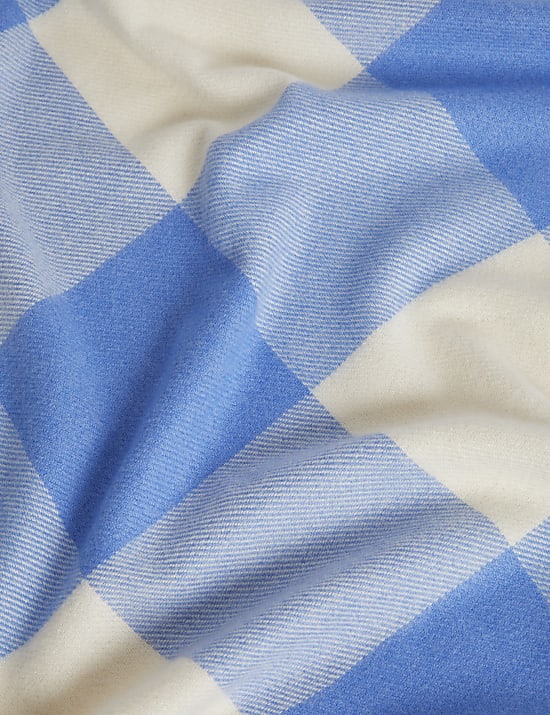 צעיף משובץ עם גדילים