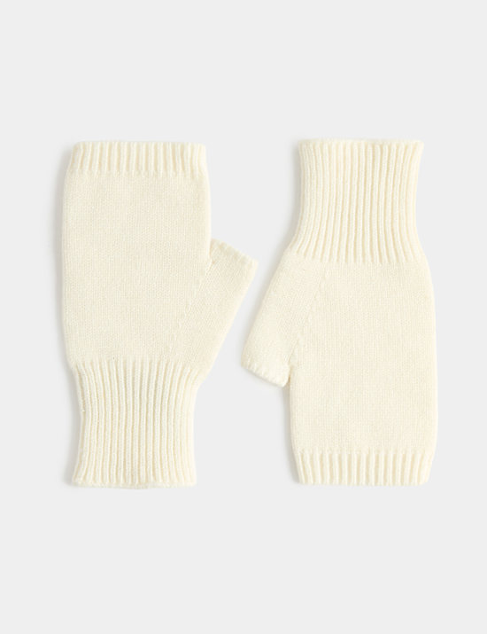 Knitted Fingerless Gloves with Wool