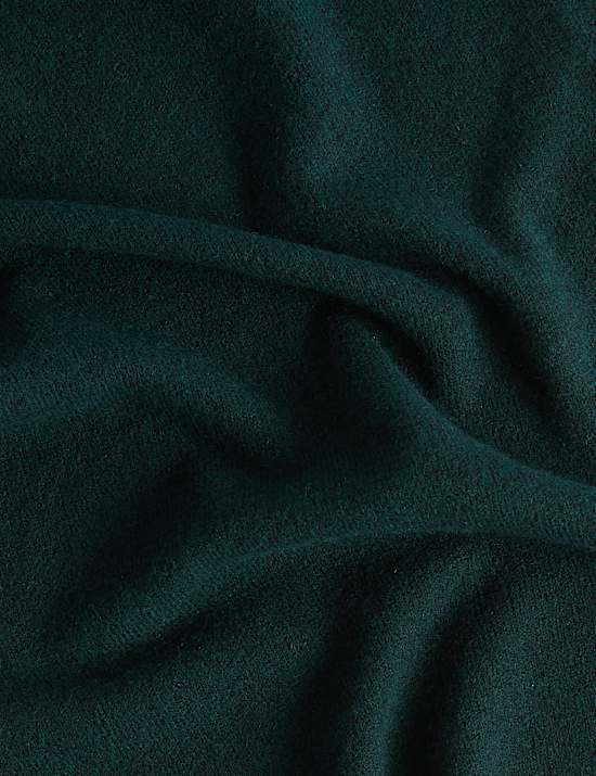 Ribbed Knit Scarf with Wool