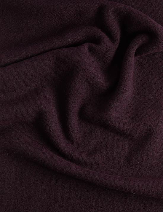 Ribbed Knit Scarf with Wool