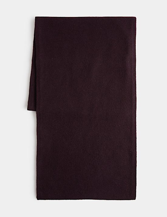 Ribbed Knit Scarf with Wool
