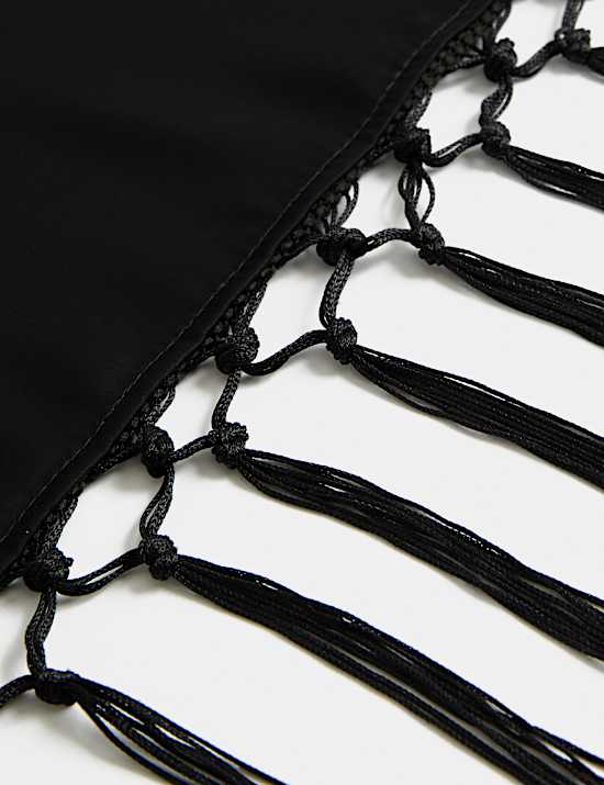 Satin Fringed Tassel Scarf