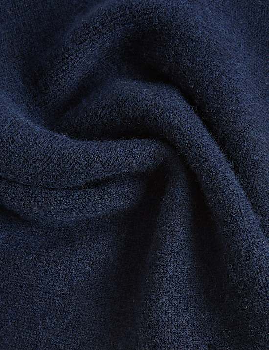Wool Rich Triangle Scarf with Cashmere
