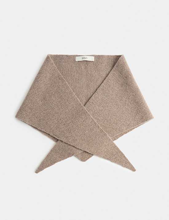 Wool Rich Triangle Scarf with Cashmere