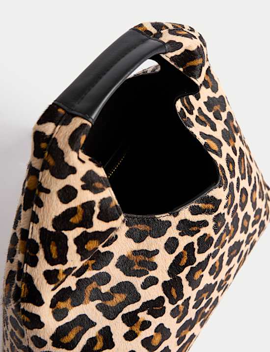 Hair On Leather Animal Print Triangle Grab Bag