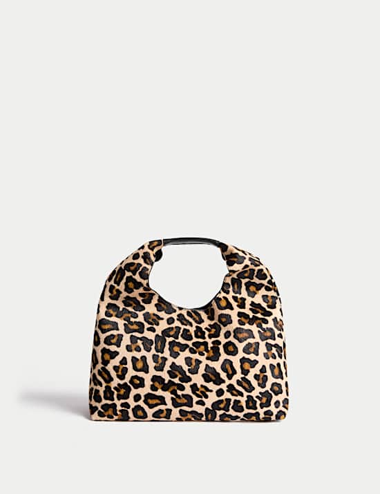Hair On Leather Animal Print Triangle Grab Bag