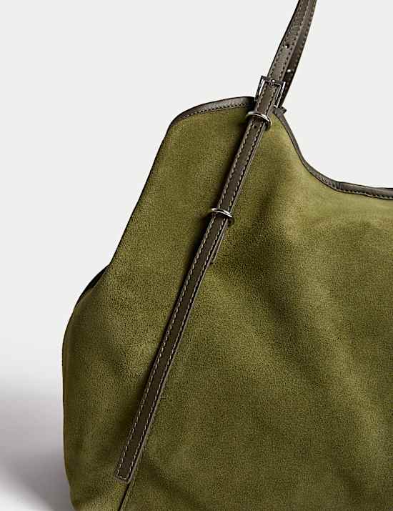 Suede Skinny Buckle Tote Bag