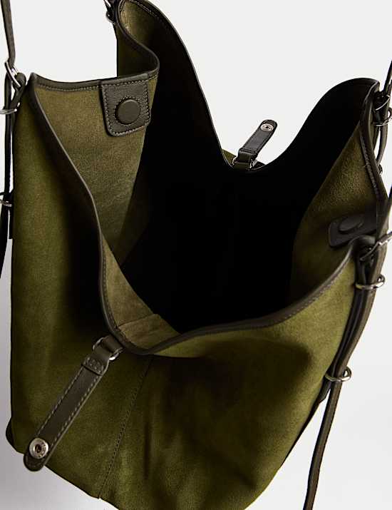 Suede Skinny Buckle Tote Bag