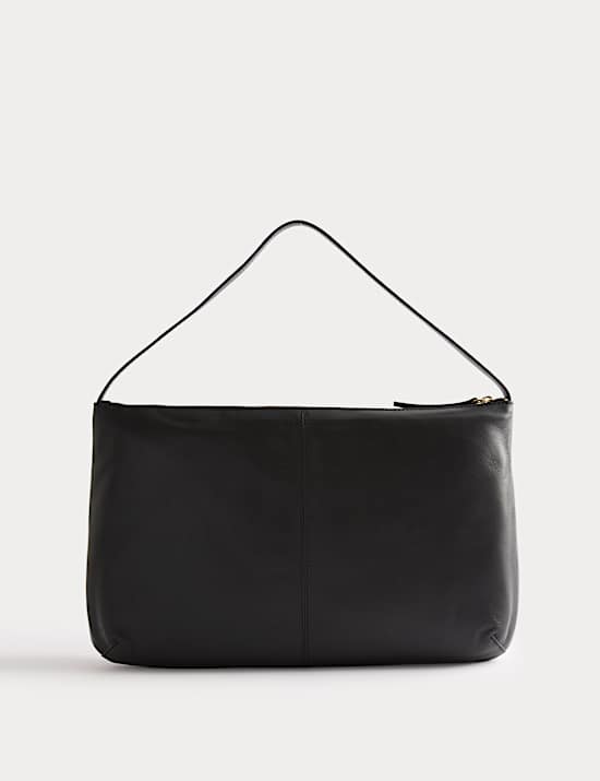 Schultertasche aus Leder mit Griff oben