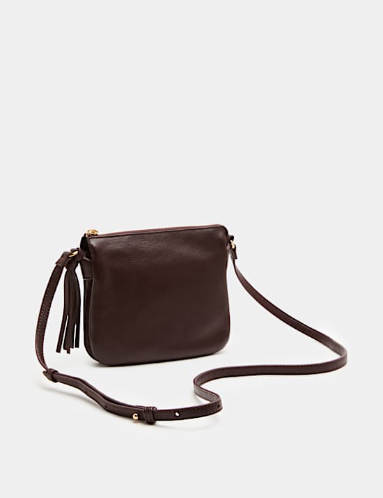 Tassel Leather Textured Cross Body Bag