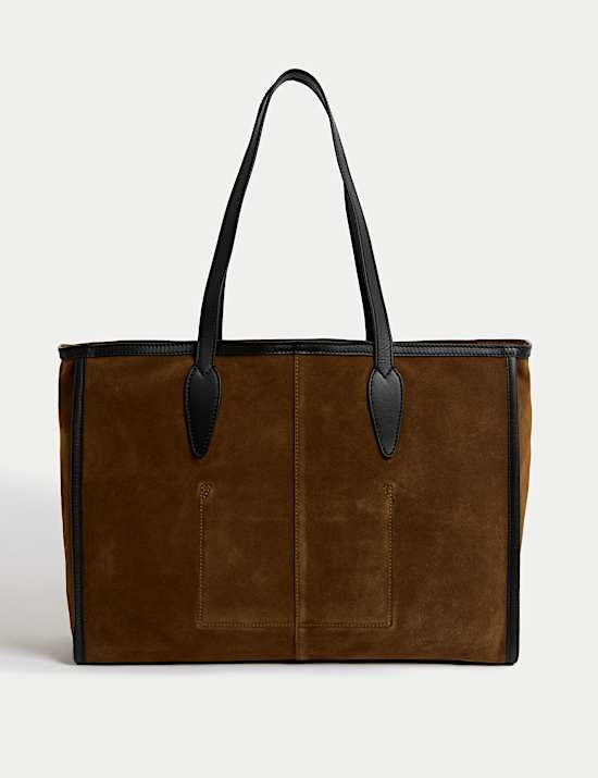 Tragetasche aus reinem Leder und Wildleder