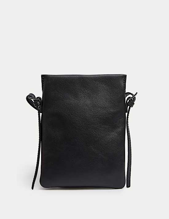 Leather Buckle Detail Cross Body Bag