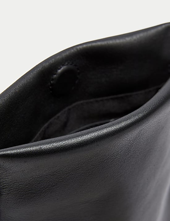 Leather Buckle Detail Cross Body Bag