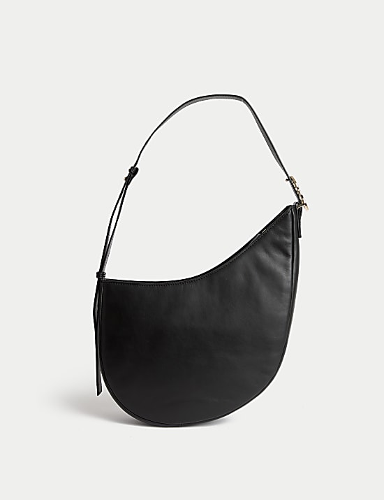 Schultertasche aus reinem Leder mit Schnalle