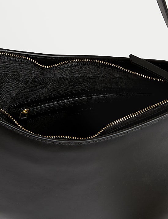 Schultertasche aus reinem Leder mit Schnalle