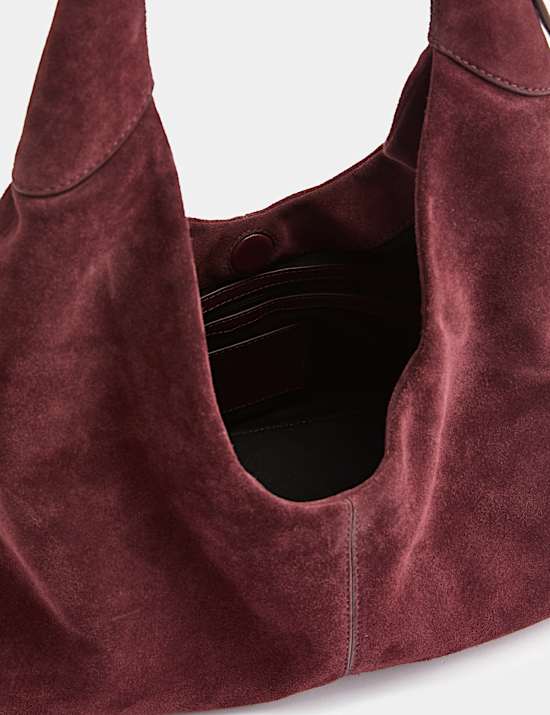 Suede Top Handle Shoulder Bag