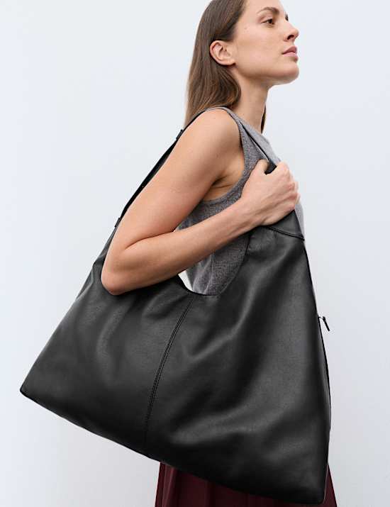 Leather Top Handle Shoulder Bag