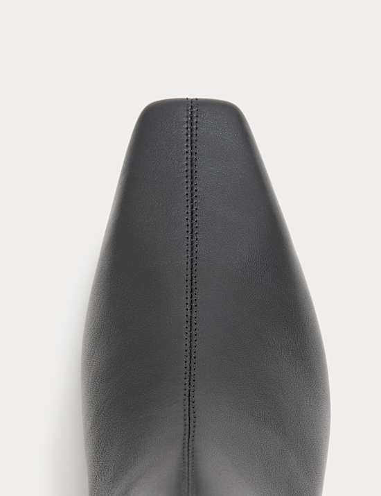 Leather Chisel Toe Ankle Boots