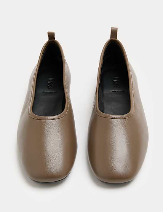 Flache Lederballerinas