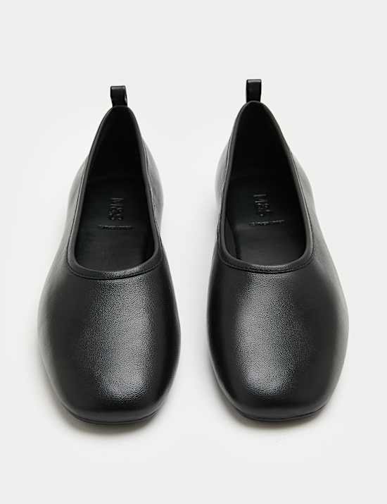 Leather Flat Ballet Pumps