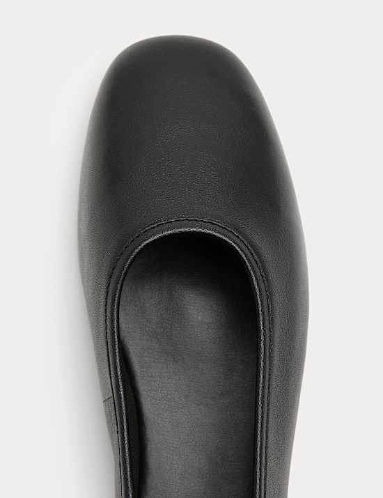 Leather Flat Ballet Pumps
