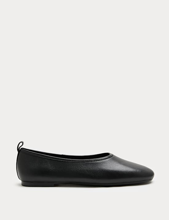 Leather Flat Ballet Pumps