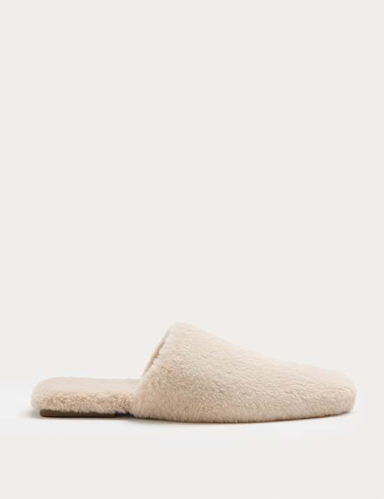 Faux Fur Mule Slippers