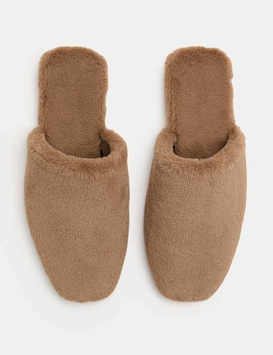 Faux Fur Mule Slippers
