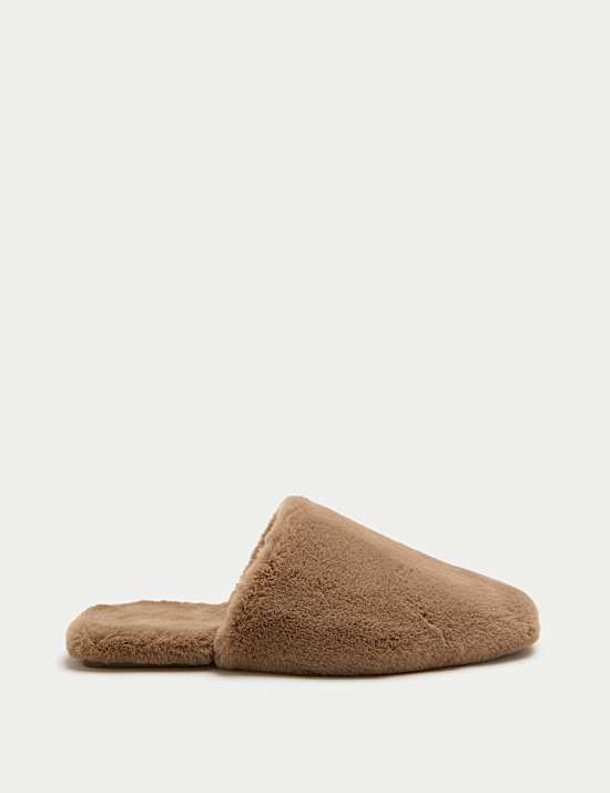 Faux Fur Mule Slippers