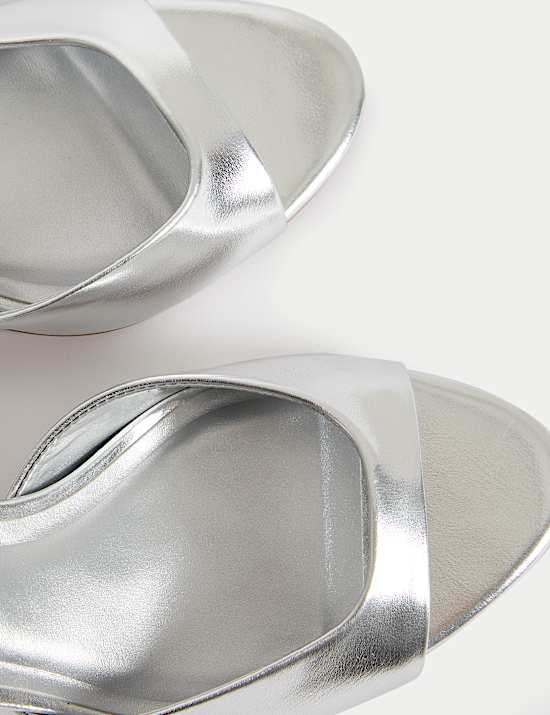 Patent Metallic Buckle Ankle Strap Stiletto Heels