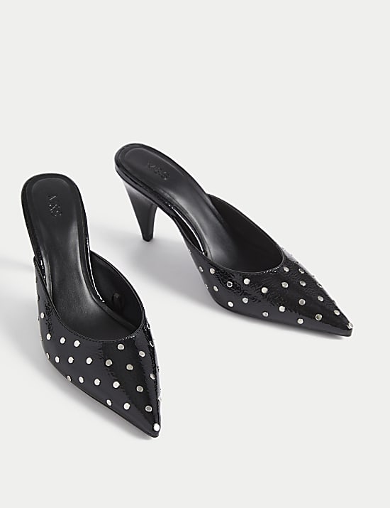 Sparkle Stiletto Heel Mules