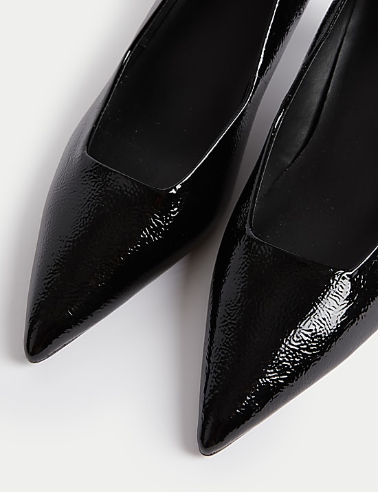 Wide Fit Leather Kitten Heel Court Shoes