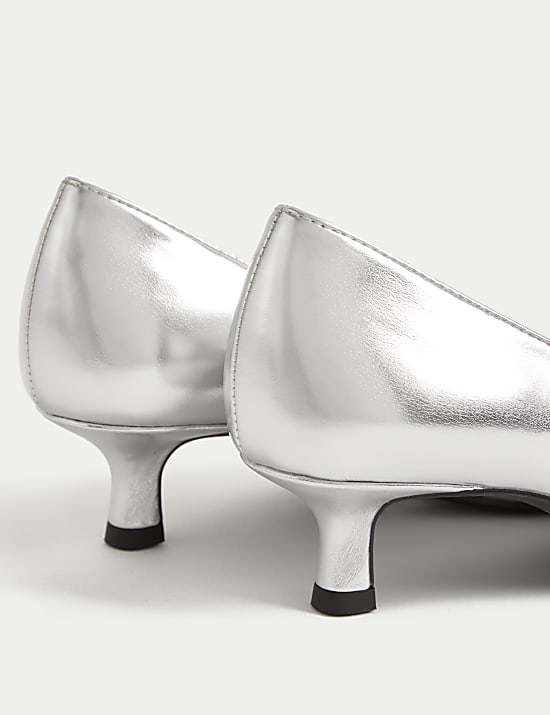 Kitten Heel Pointed Court Shoes