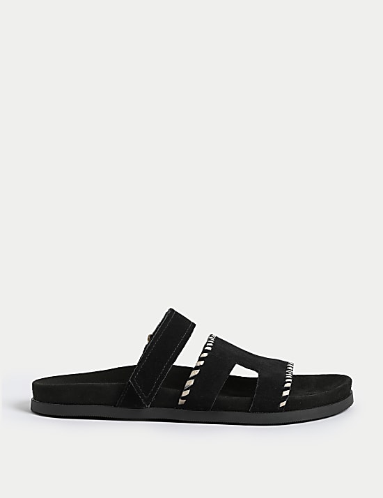 Suede Footbed Sandals