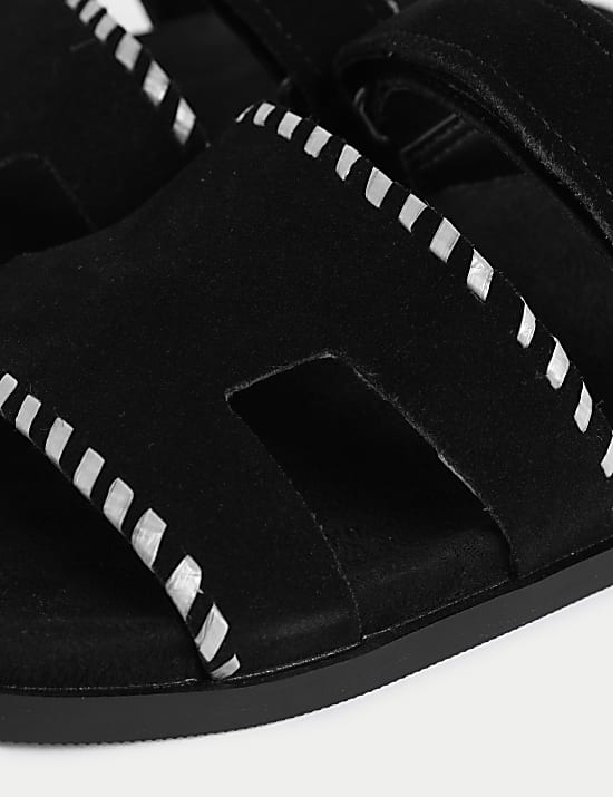 Suede Footbed Sandals