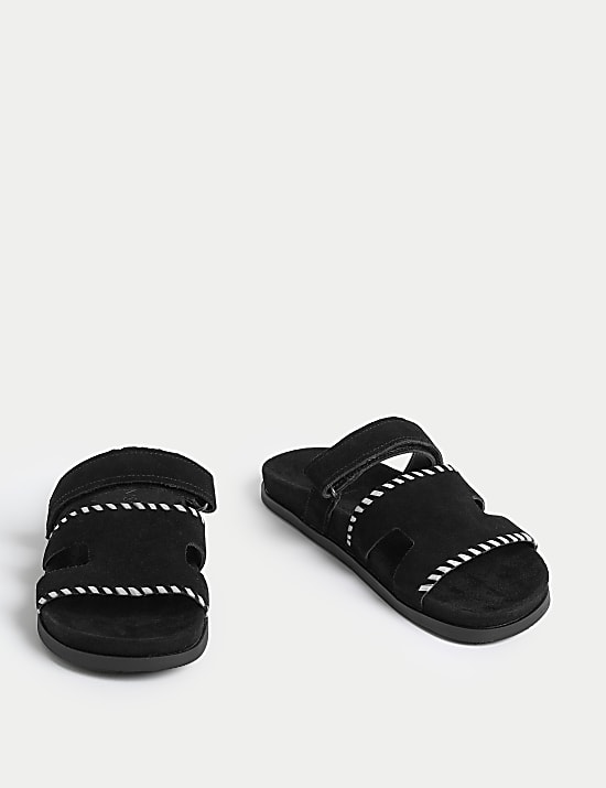 Suede Footbed Sandals