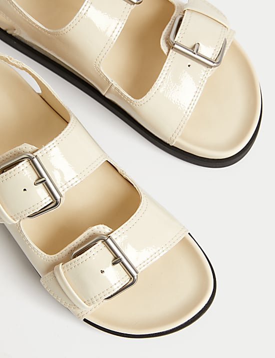 Patent Buckle Flatform Sandal