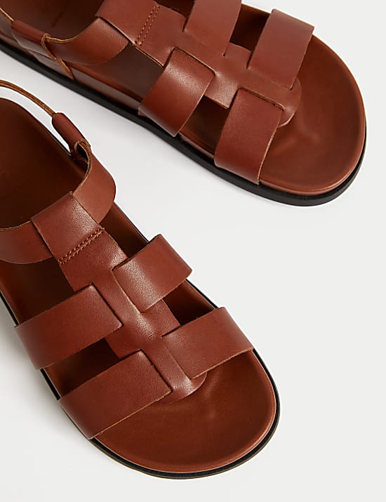 Sandalias de piel con tira al tobillo y plantillas