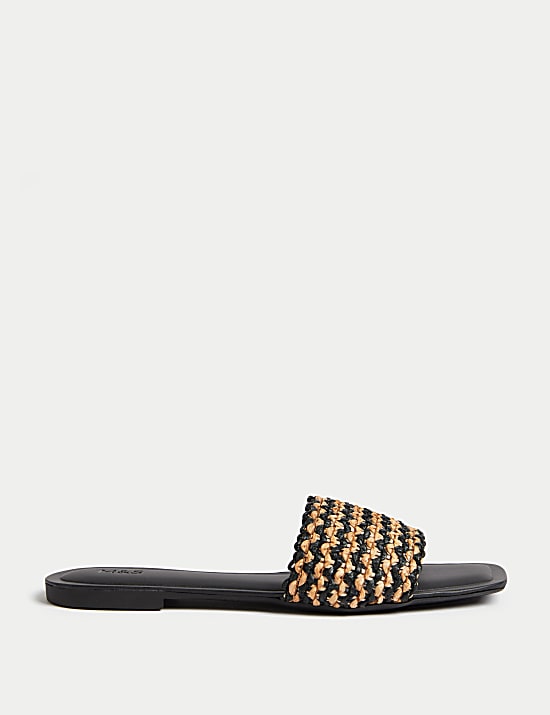 Striped Flat Mules